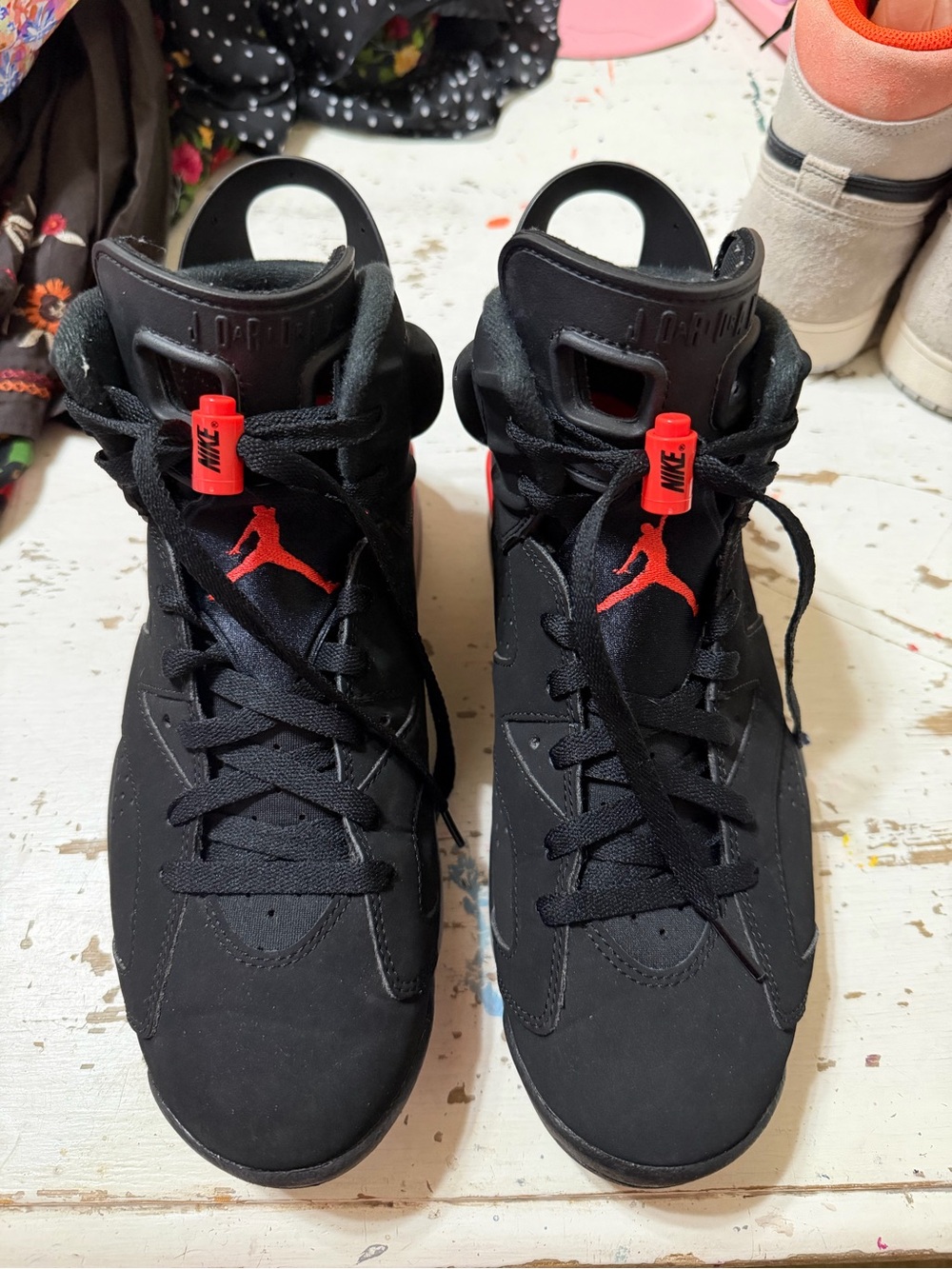 Nike Black infrared Air Jordan 6 High-Top Sneakers 9.5 like new